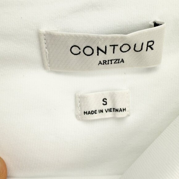 ARITZIA CONTOUR Squareneck Long Sleeve Double-Layer Stretch White Top Size S - Picture 5 of 7
